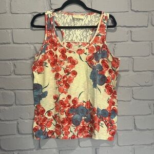 NWOT Bobbie Brooks Red and Blue Floral Lace Tank Top size XL
